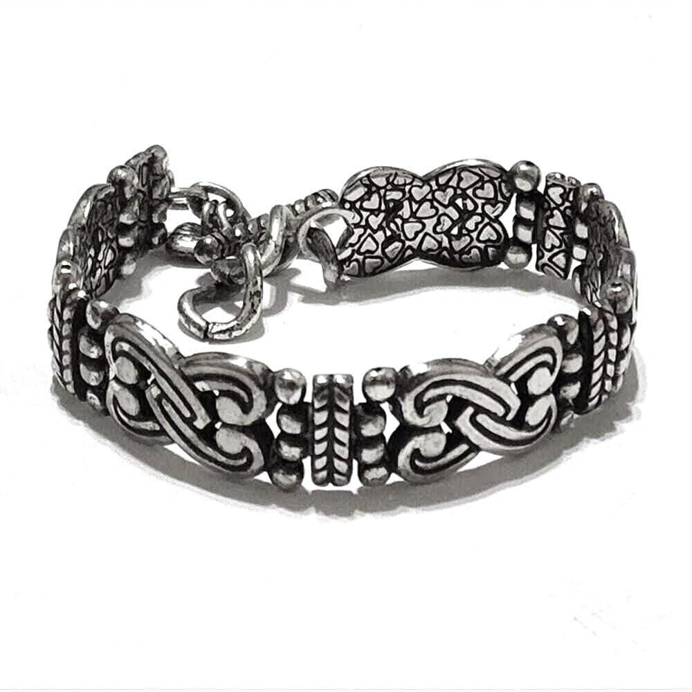 Brighton Manzanita Silver Celtic Knot Heart Link Toggle Bracelet Adjustable